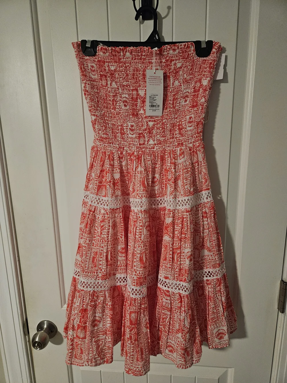 Lilly Pulitzer Kelvina Strapless Smocked Dress in Mizner Red - Picture 2 of 2